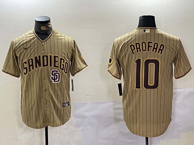 Men San Diego Padres #10 Profar Browm Stripe Game 2024 Nike MLB Jersey style 10081->indianapolis colts->NFL Jersey